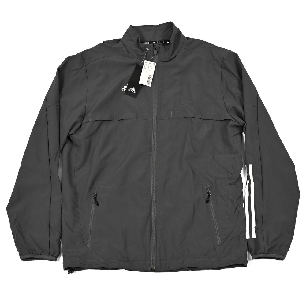 New With Tags Men's Adidas Gray Rink Jacket Medium Mesh Lined Vented Full Zip